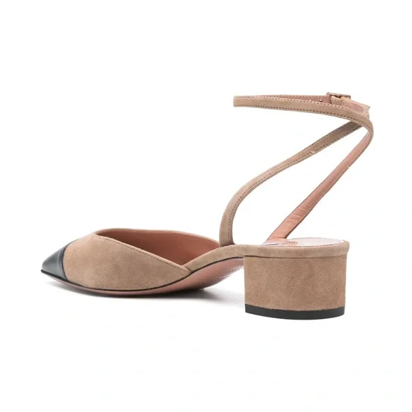 ❗️SOLD❗️Aquazzura 35mm French Flirt pumps two tone suede sling back - Picture 7 of 8